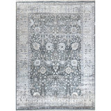 Hand Knotted Oriental Area Rug in Gray/Blue/Ivory