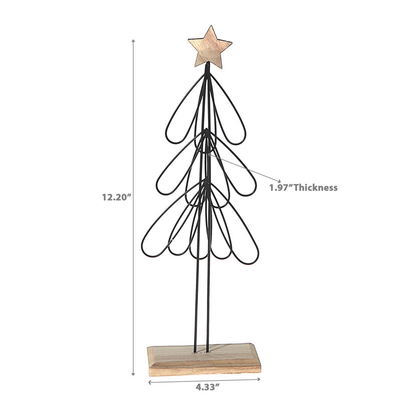 Arbre en plumes de fil et support en forme d'étoile 12,20 po