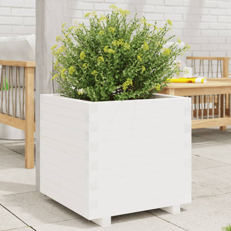 Bhavika Planter Box, White , 19.49" H x 23.62" W x 23.62" D