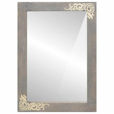 Solid Wood Rectangle Overmantel Mirror