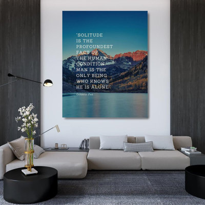 Art sur toile tendue Trinx ArtsyQuotes, titre: Octavio Paz Citation: Solitude