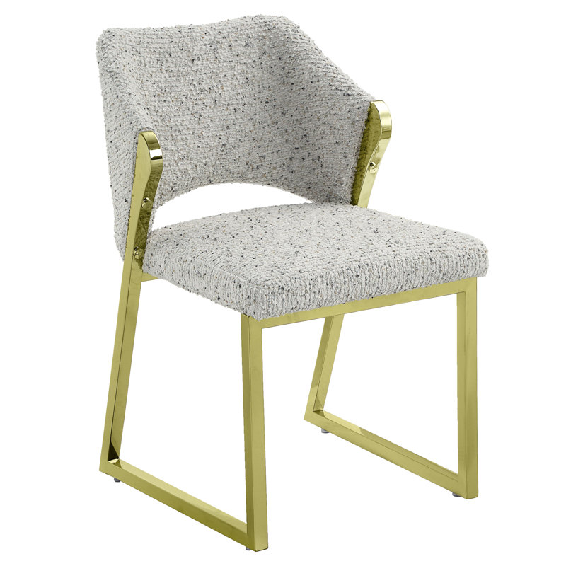 Ensemble de 2 chaises d'appoint en sherpa et miroir à finition dorée Teddy