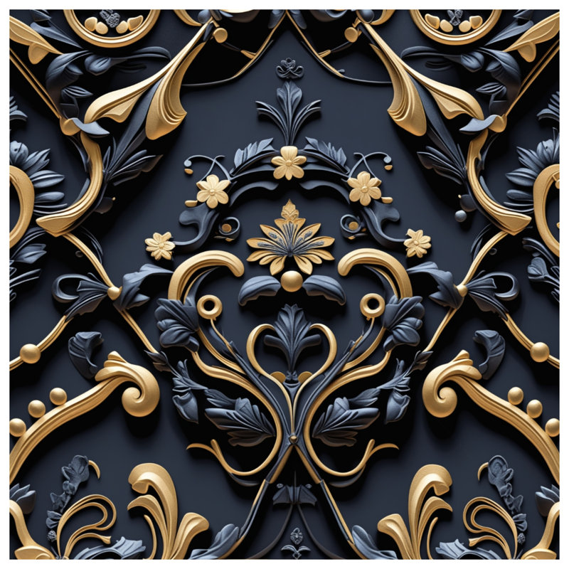 Coussins décoratifs ornementaux à motif floral baroque, 14 x 14 inches