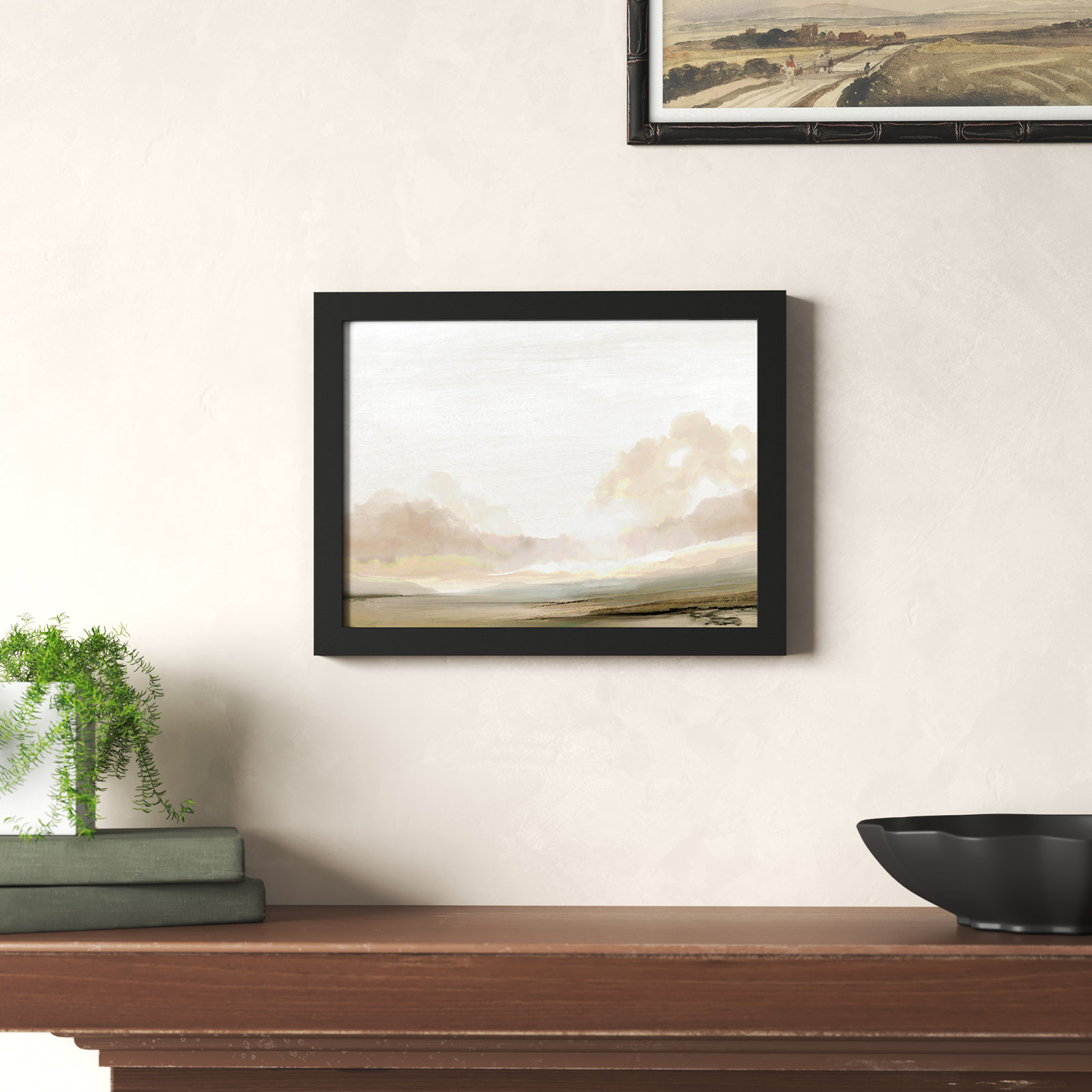 Southern Landscape Print by Dan Hobday, Black, 10" H x 13" W x 1" D