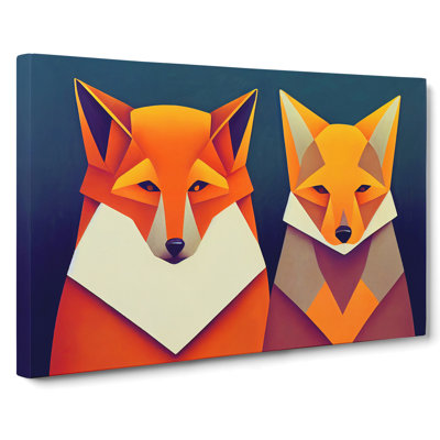 Two Abstract Foxes Vol.2 - Wrapped Canvas