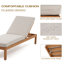 Chaise longue d'extérieur en bois d'eucalyptus massif