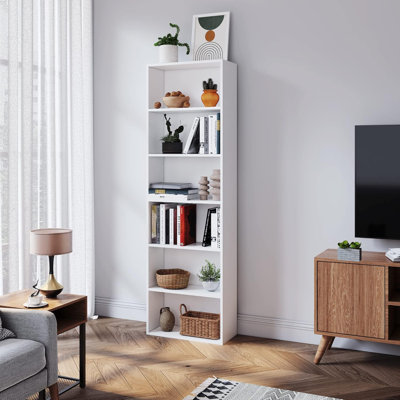 Ebern Designs Bookcase, 6-Tier Adjustable Open Storage Shelf Display Bookshelf by Ebern Designs