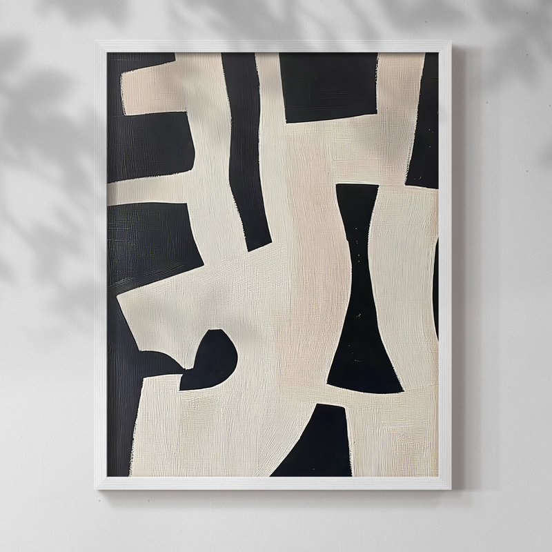 Série ABSTRACT DLxxxix - reproduction encadrée de qualité supérieure - prête à être accrochée - aucun clou requis, Blanc