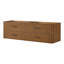 Meuble-lavabo double mural Francesca WM de 72 pouces, fini noyer grillé, sans comptoir ni lavabo, garniture noire mate