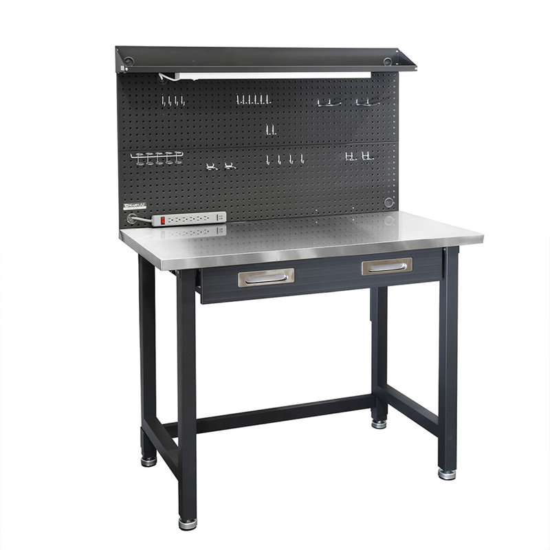 Seville Classics UltraHD 48'' W Stainless Steel Top Workbench, Graphite
