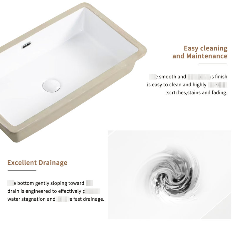 28 Inch Dual Mount White Sink For Kitchen And Bathroom, Deep Basin, Smooth Surface, American Design Bathroom Sink, Undermount & Topmount, Large Size, Stylish