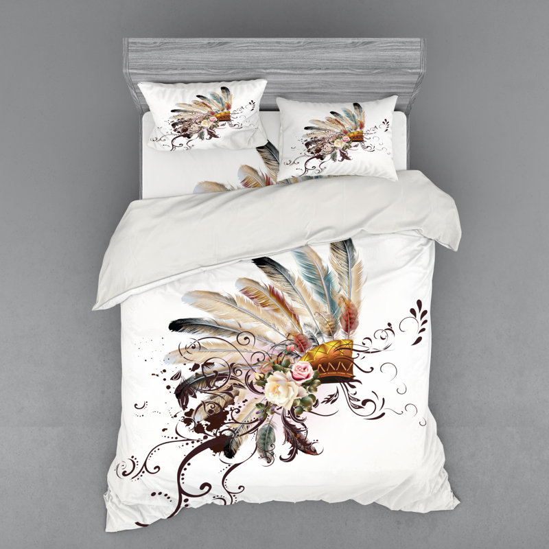 Rustic Polyester Abstract Duvet Cover, Queen Duvet Cover + 3 Additional Pieces