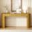 Console en bois Glim avec rayures verticales et tiroirs