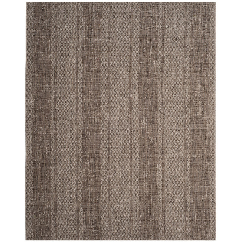 Atwells Looped Beige/Brown Indoor/Outdoor Rug, Rectangle 61 x 109 cm