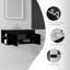 Meuble-lavabo flottant 36 po avec lavabo, porte à fermeture douce, comptoir en granite blanc 0,6 po et dosseret, contreplaqué, noir-1856911978