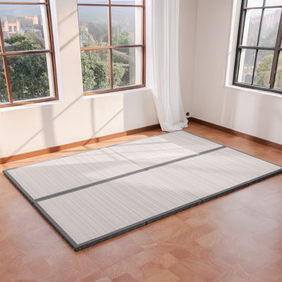 Tapis tatami pliable Zonli CocoShield, fibre de coco, sommeil, yoga, 0,8 po / 1 po, gris, très grand