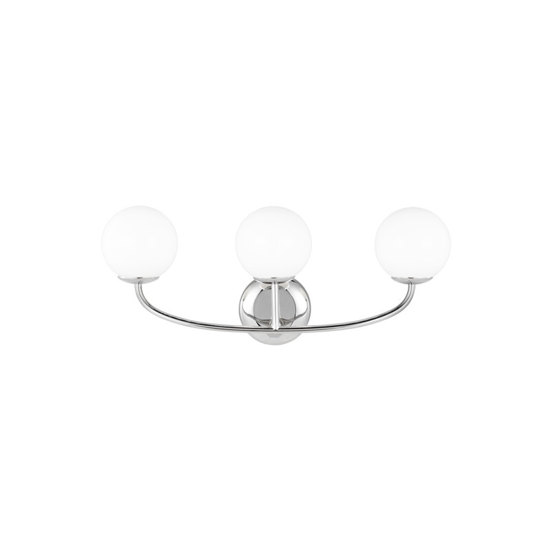 Coiffeuse à trois lumières Alain, Nickel poli