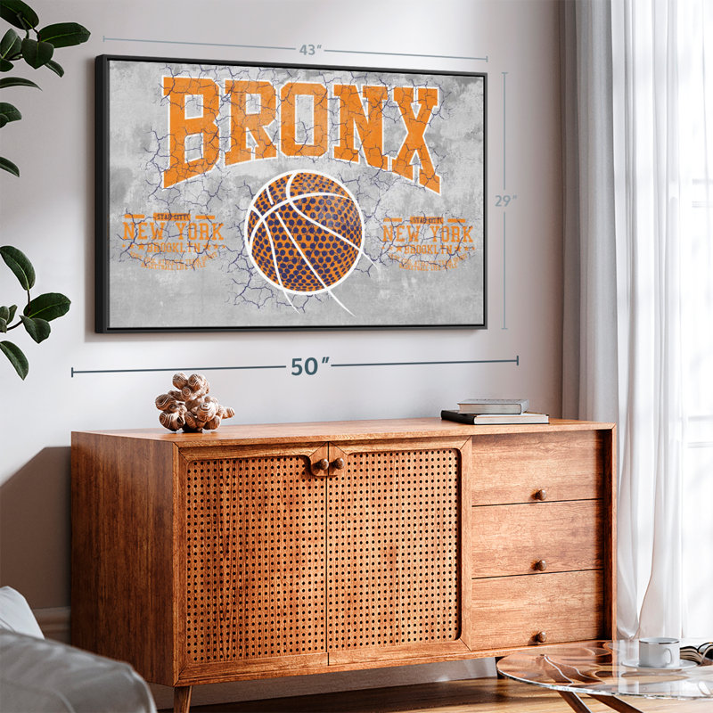 «Bronx NY Basketball Canvas Print», H 29 po x l 43 po