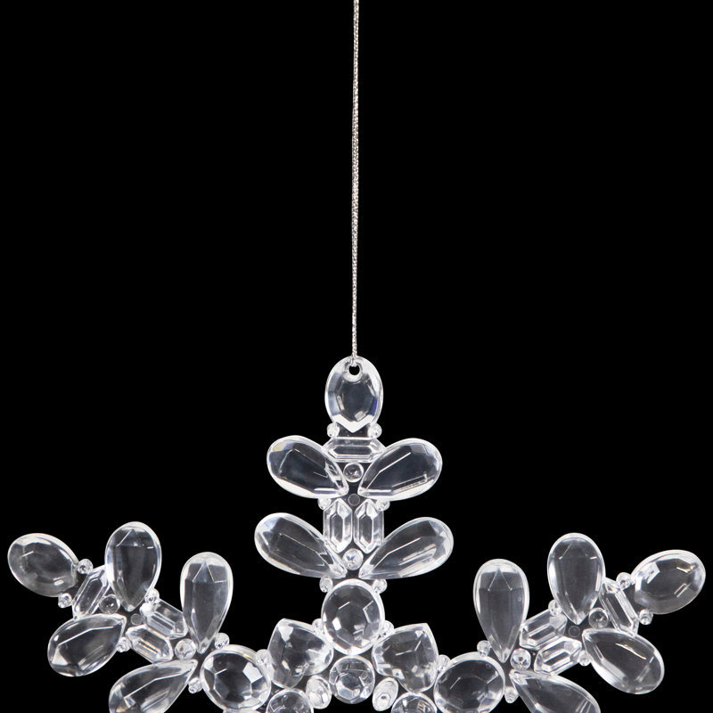 Snowflake Acrylic Christmas Ornaments - 7" - Clear - Set Of 6