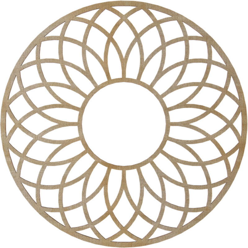 Médaillon de plafond 18 pi x 18 po x 6 1/8 po x P 3/8 po Cannes, Noyer blanc, H 18 po x l 18 po x P 0,25 po