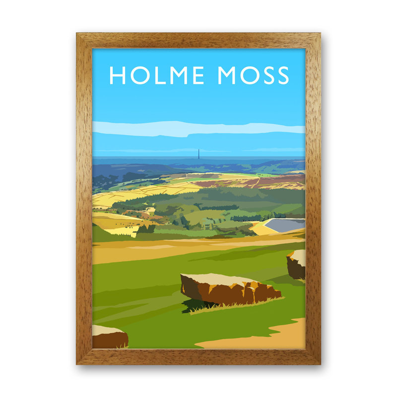 Holme Moss Portrait by Richard O'Neill - Print, 34cm H x 25cm W x 3cm D, Brown Framed