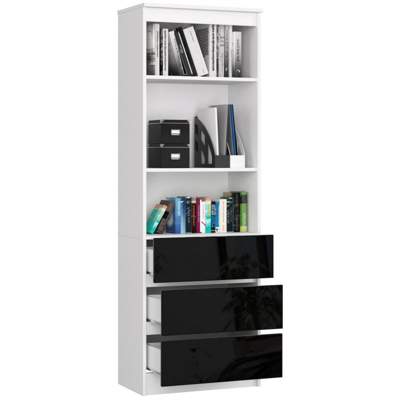 Alexsander 180cm H x 60cm W Standard Bookcase, Black