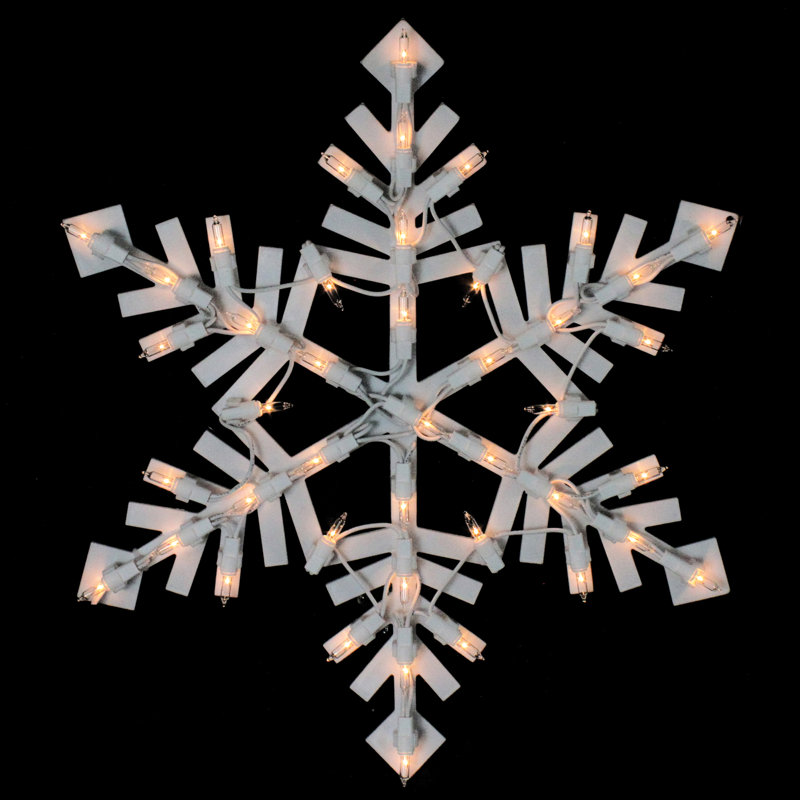 Lighted Snowflake Christmas Window Silhouette - 15.5 Inch