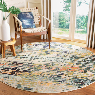 Felty Abstract Beige/Navy Area Rug