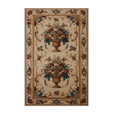 Tapis brun français lavable à la machine