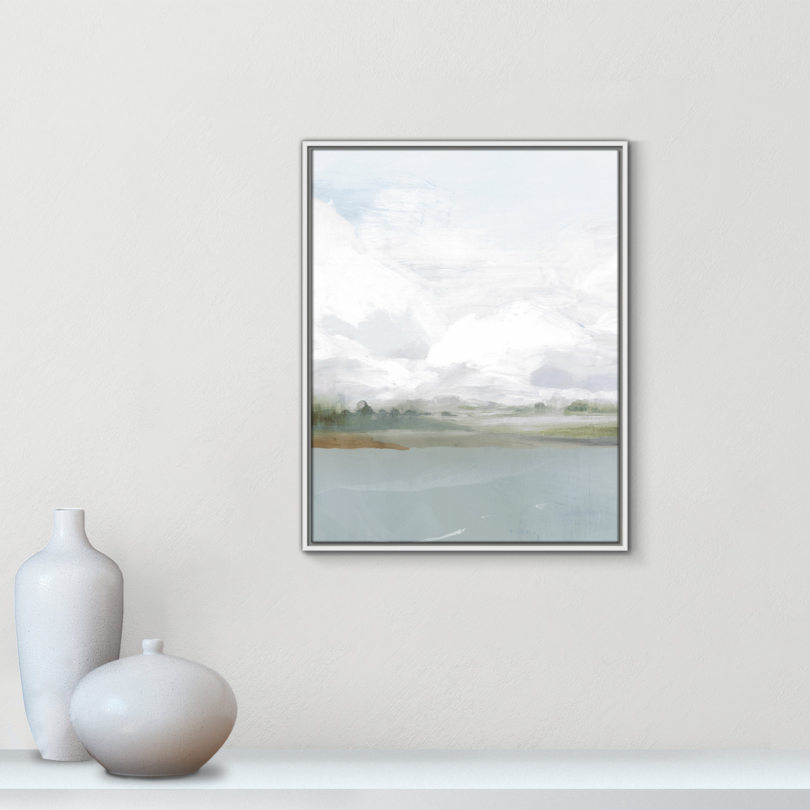 All Shore Painting, 29.5" H x 23.5" W, White
