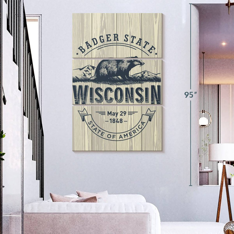 Badgers de Nicci Wisconsin, H 74 po x l 48 po
