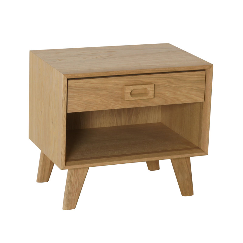 Cristobal 50 cm W Bedside Table, Oak