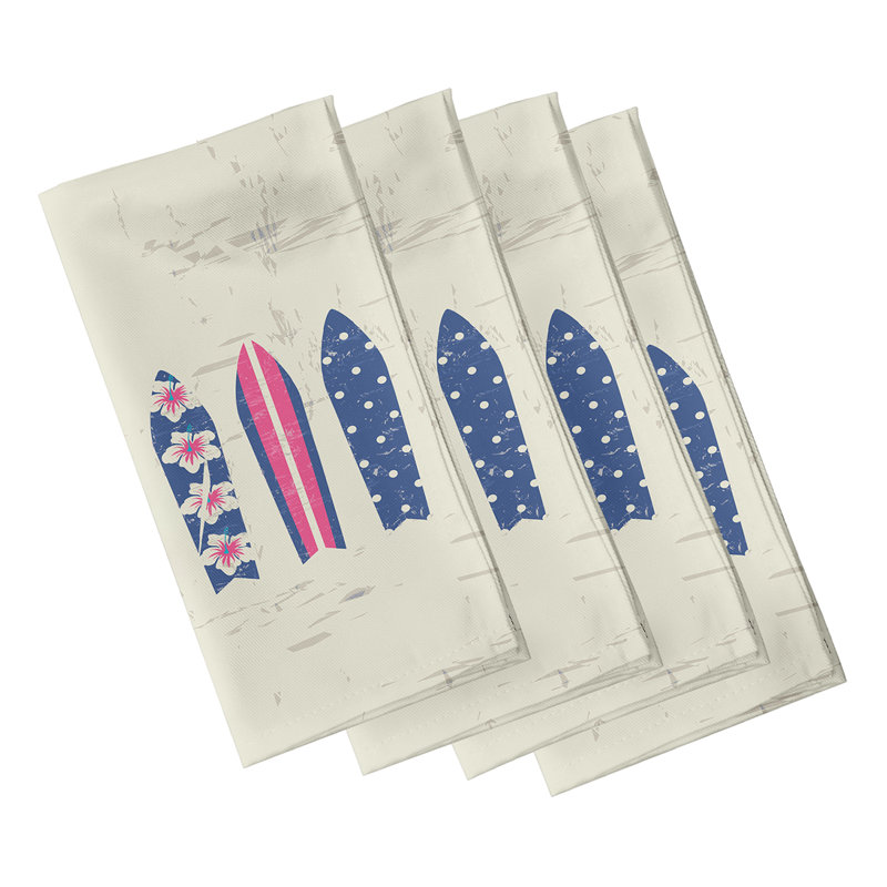 Ensemble de serviettes 4 pièces Allbritton Triple Surf, L 18 po x L 18 po, Bleu