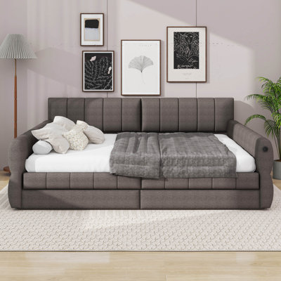 Queen Size Day Bed With USB And 2 Drawers