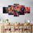 " Highland Cow Duo Abstract Color Multi Piece Canvas Print " 5 - Pieces-93059512