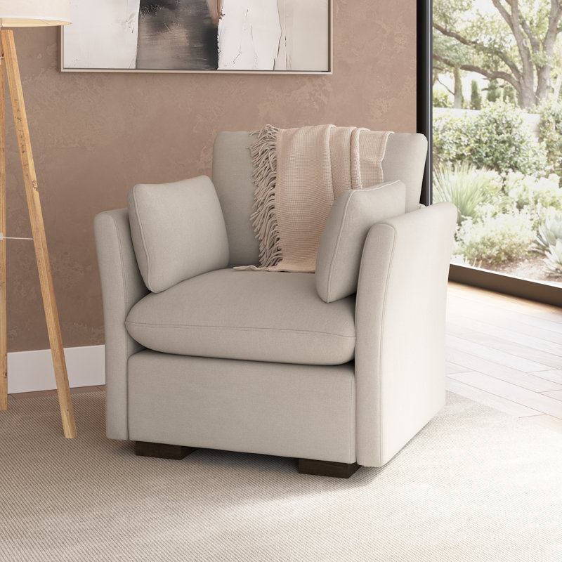 Stedman Modular Accent Chair, Living Room Furniture, Mist Taupe