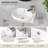 16" x 11" Wall Mount Bathroom Sink, Oval Ceramic Wall Hung Vanity Sink with Overflow, Single Hole Faucet Compatible, White