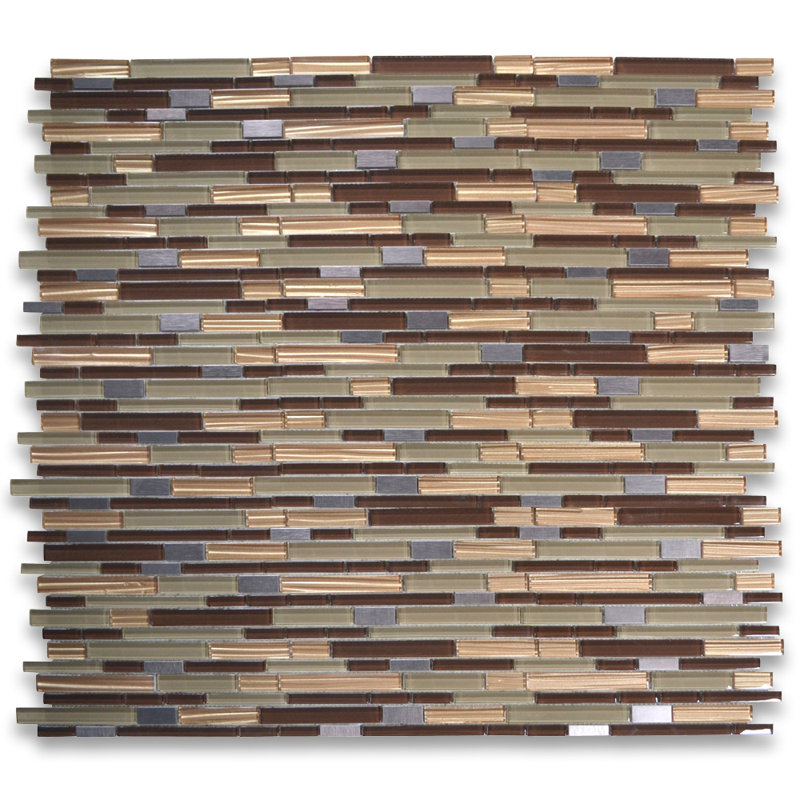 Carreau de mosaïque linéaire en marbre 12 po x 12 po pour mur et plancher