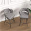 Ensemble de tabourets de bar 28 po en lin tissé 28 po, tabourets à pieds noirs sans îlot de cuisine réglable, 360 tabourets de bar pivotants, tabouret de bar avec repose-pieds et dossier (gris)-833161046