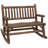 Outsunny 2-Person Wood Rocking Chair with Log Design, Heavy Duty Loveseat with Wide Curved Seats for Patio, Backyard, Garden-1549988028-1549988030