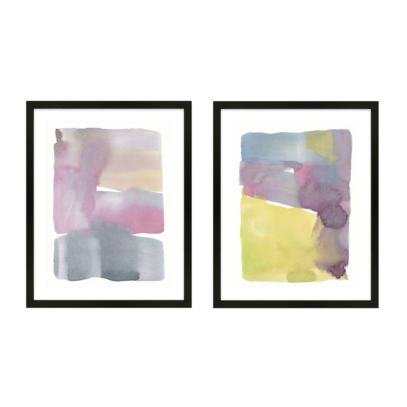 Color Splash 3&4 Set Of 2 Print by Jacques Pilon, Black Wood, 20" H x 16" W