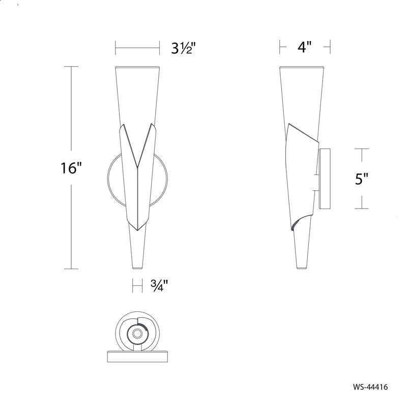 Kilt LED Wall Sconce, Aged Brass, 2700K