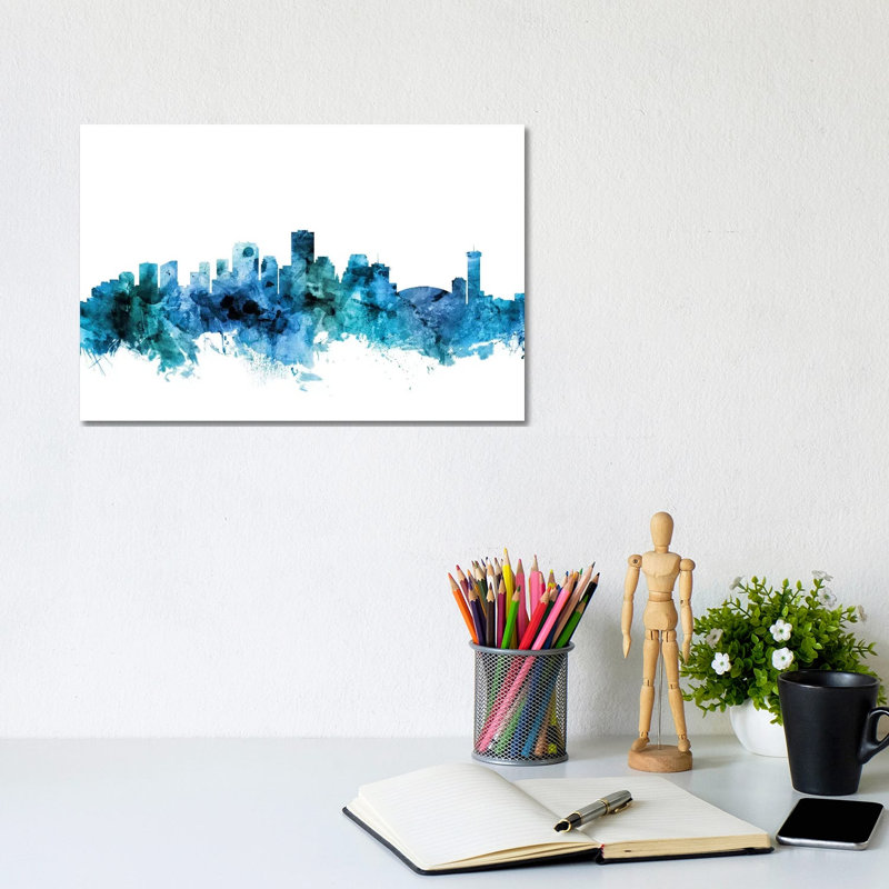 New, Orleans Louisiana Skyline by Michael Tompsett - 1 Piece Wrapped Canvas Wall Art, 20.32 cm H x 30.48 cm W