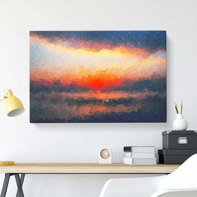 Sunset In Long Beach California In Abstract - Wrapped Canvas, 60cm H x 91cm W x 3cm D