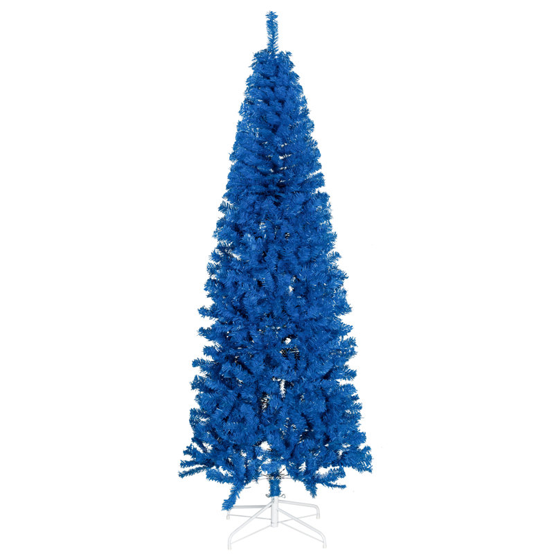 Arbre de Noël artificiel 7 pi avec ouverture automatique bleu pour la maison