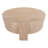 Joana Coffee Table, 35 Inch Round Drum Shape With 3 Legs, Sandblasted Natural Brown Mango Wood