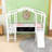 Twin Wood Loft Bed With Light Strip, Slide And Blackboard-1502506410