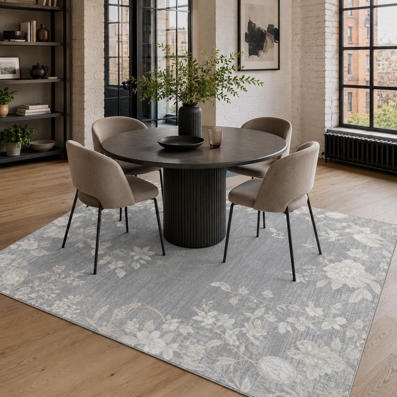 Oriental Cotton and Chenille Flatweave Area Rug, 160 cm round
