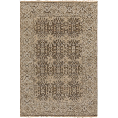 Cheshire Wool Geometric Area Rug in Charcoal