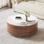 Table basse ronde mobile avec roulettes et 2 tiroirs-131206395